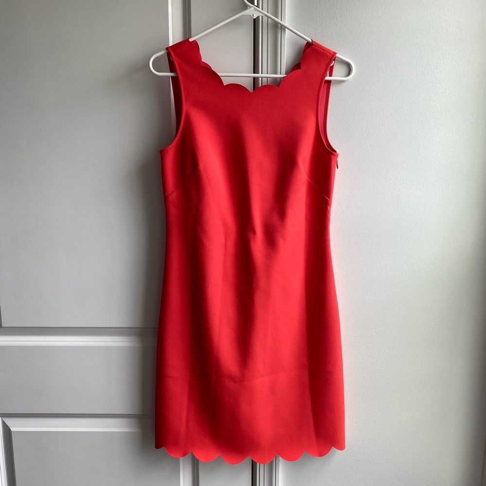 Brand New Coral Scalloped JCrew Dress Size 2